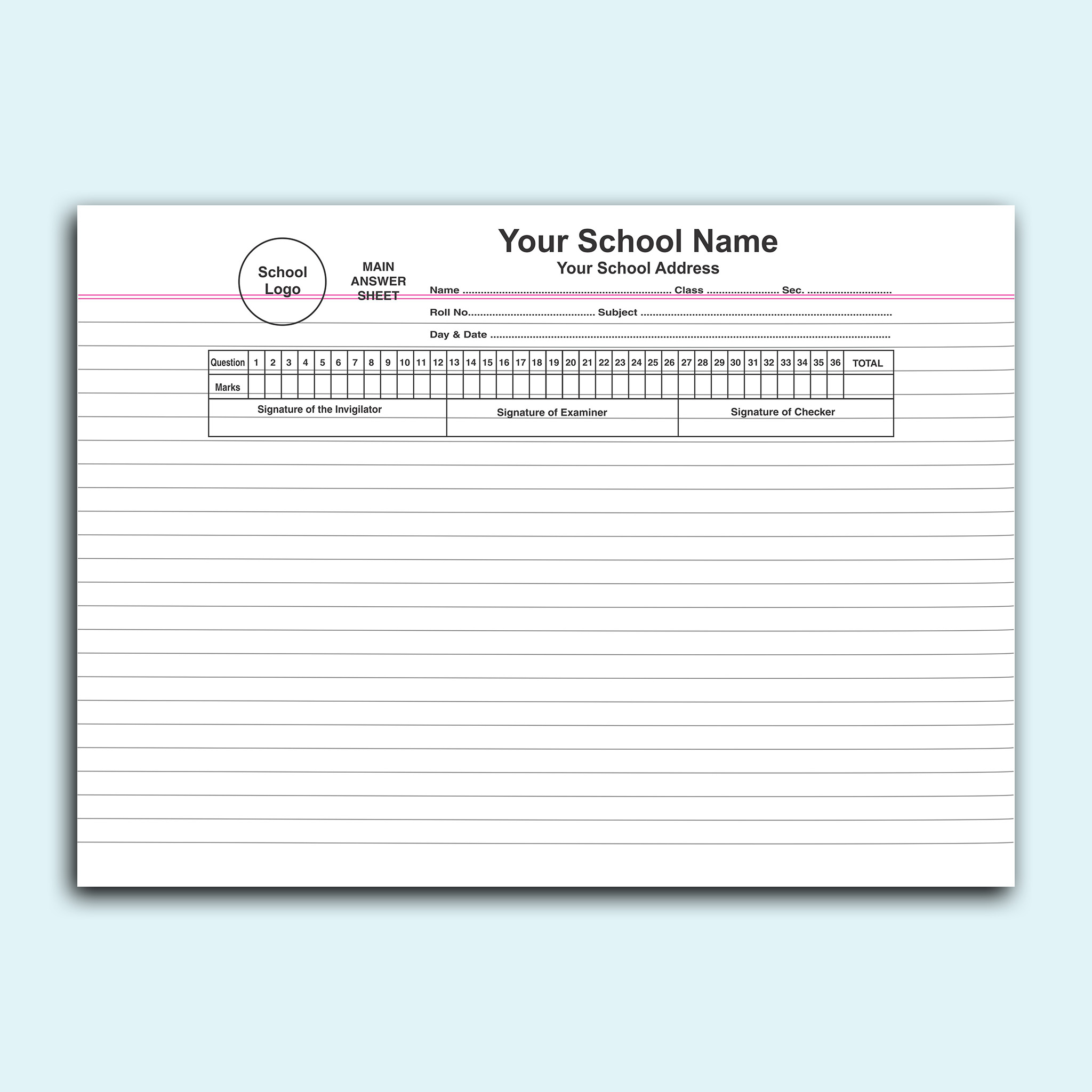 Answer Sheet Hindi